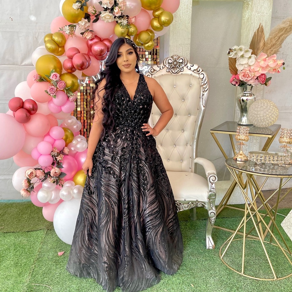 JVN by Jovani Black Sequins Dress